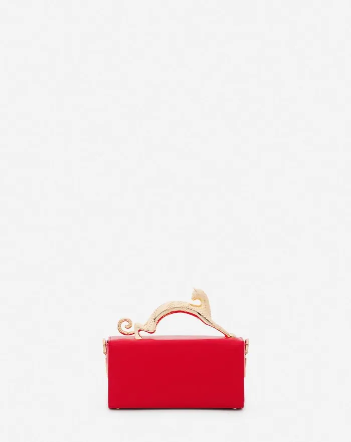 Women Lanvin Mini Bags and Clutches Leather Nano Pencil Cat Bag Flame Women Lanvin Mini Bags and Clutches Leather Nano Pencil Cat Bag Flame