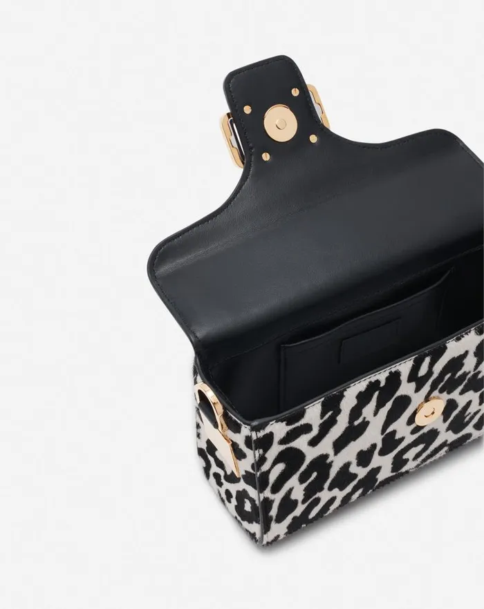 Women Lanvin Mini Bags and Clutches Nano Pencil Cat Bag In Ponyeffect Leather Blackwhite