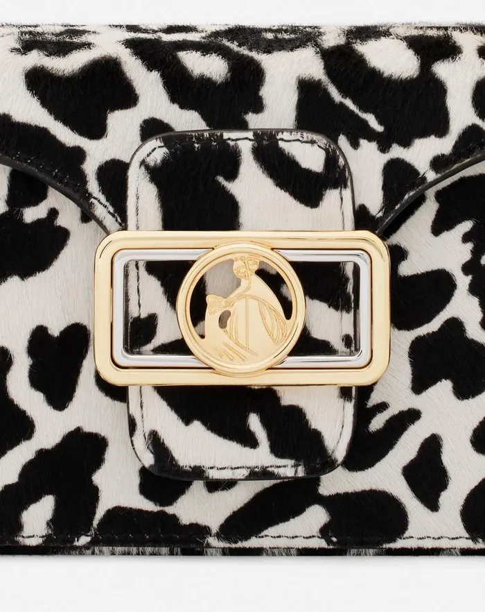 Women Lanvin Mini Bags and Clutches Nano Pencil Cat Bag In Ponyeffect Leather Blackwhite