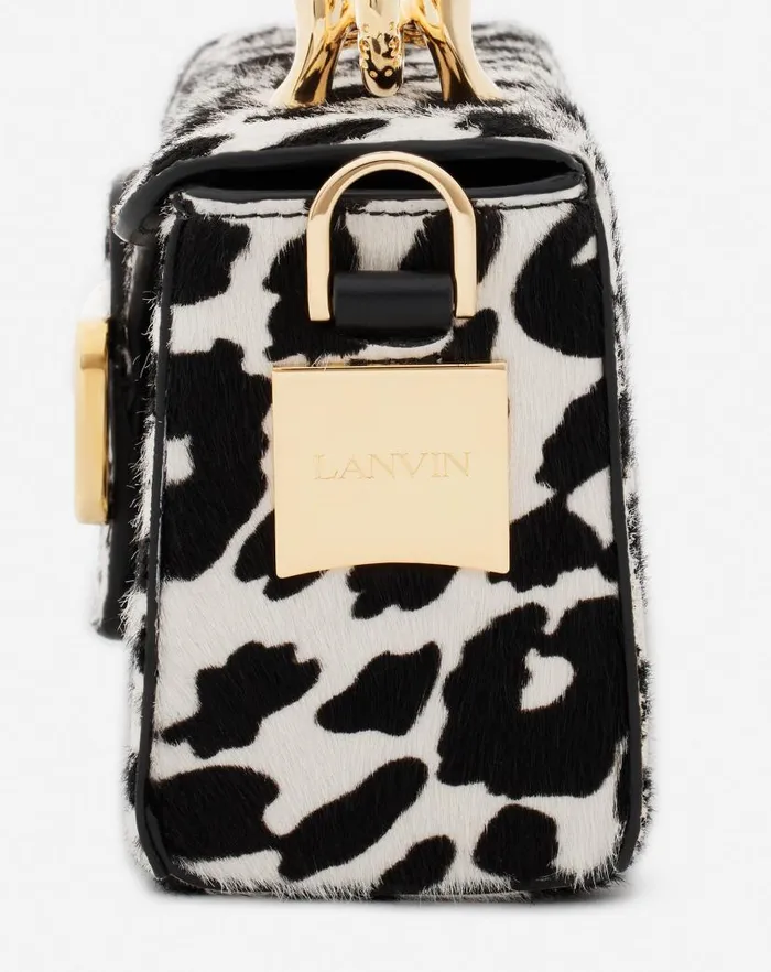 Women Lanvin Mini Bags and Clutches Nano Pencil Cat Bag In Ponyeffect Leather Blackwhite