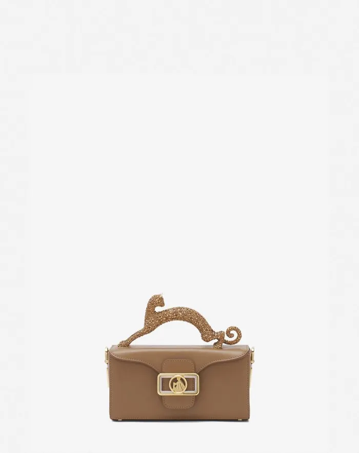 Women Lanvin Mini Bags and Clutches Nano Pencil Cat Leather Bag Desert