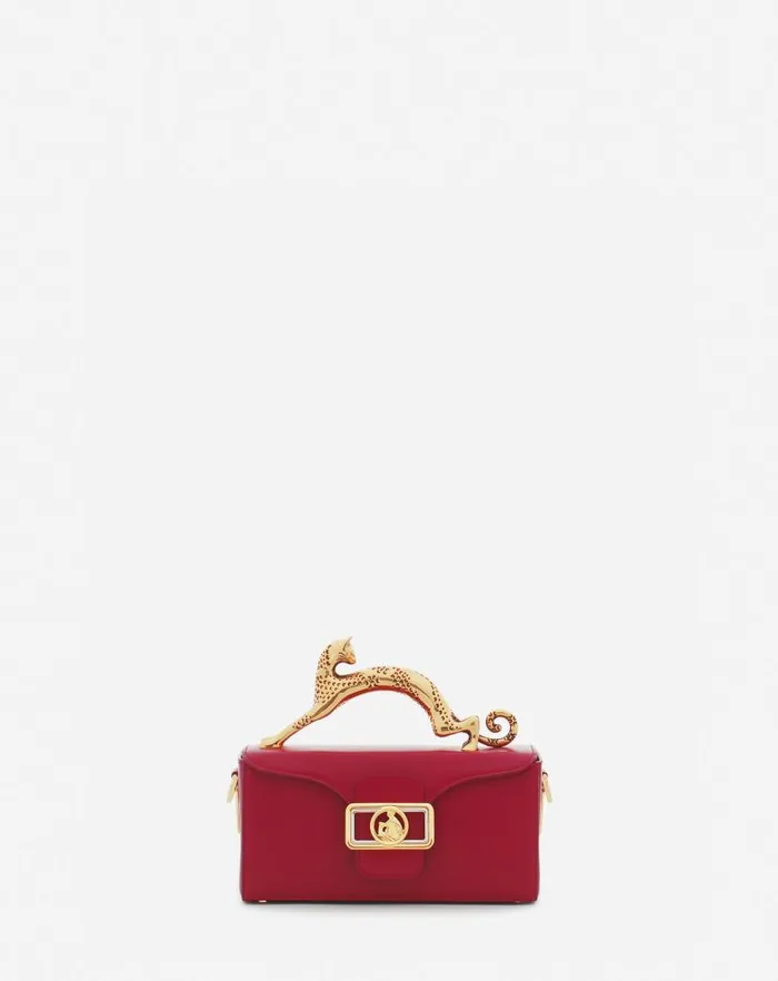 Women Lanvin Mini Bags and Clutches Nano Pencil Cat Leather Bag Turkish Red