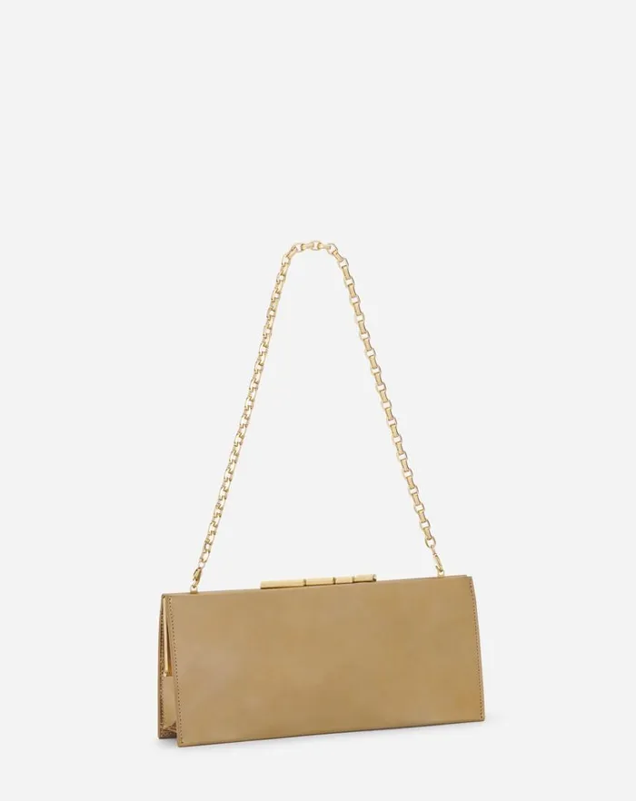 Women Lanvin Mini Bags and Clutches Sequence By Lanvin Metallic Leather Clutch Bag Gold