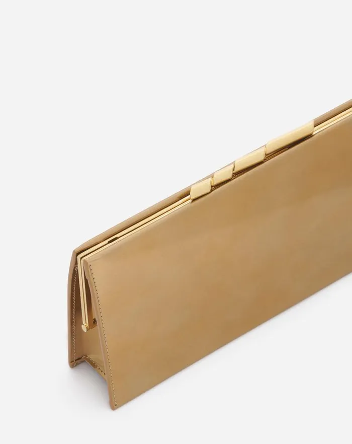 Women Lanvin Mini Bags and Clutches Sequence By Lanvin Metallic Leather Clutch Bag Gold