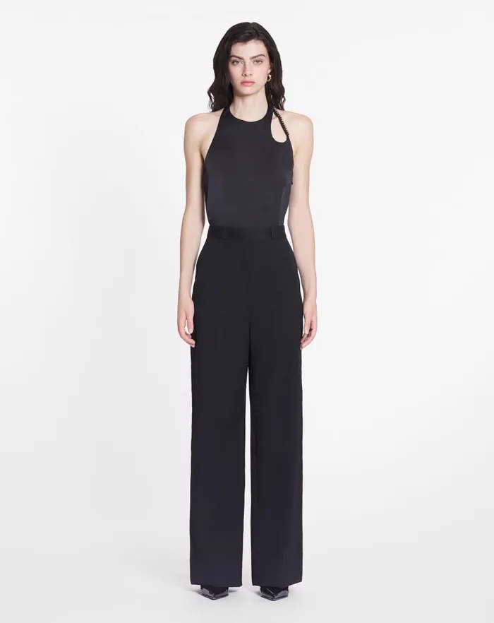 Women Lanvin Pants Wide Leg Pants Black Women Lanvin Pants Wide Leg Pants Black