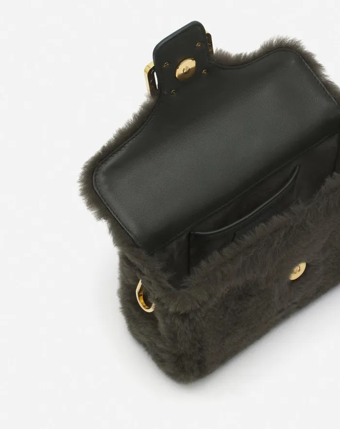 Women Lanvin Pencil Shearling Nano Pencil Cat Bag Loden