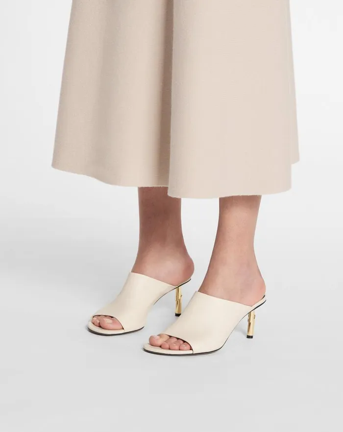 Women Lanvin Sandals and Mules Leather Sequence By Lanvin Mules Milk