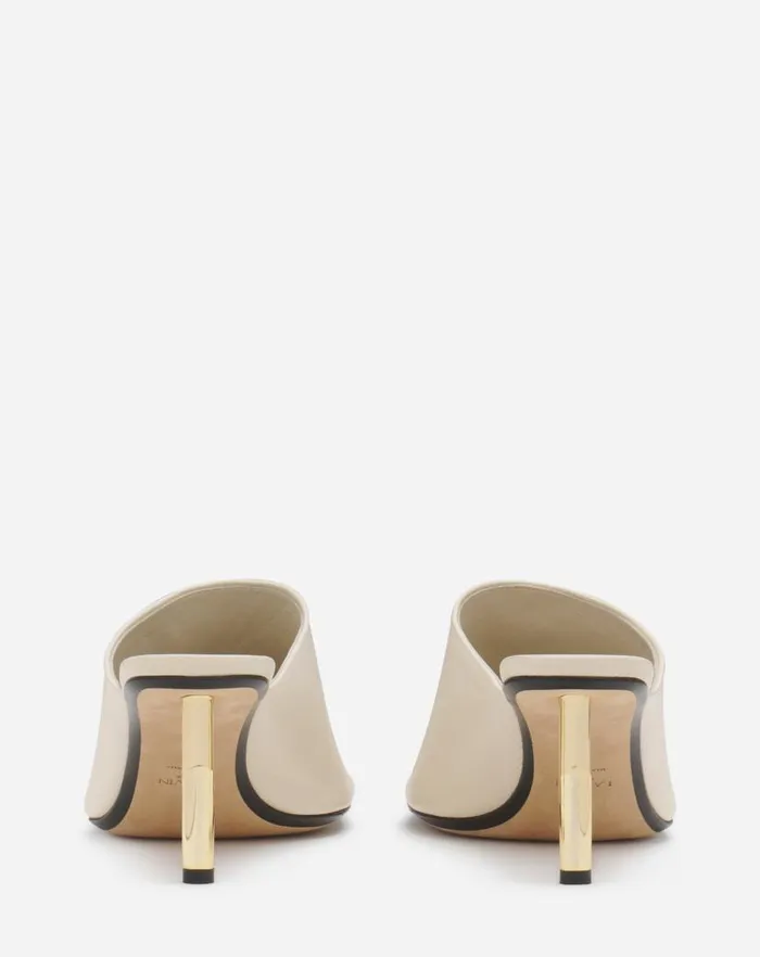 Women Lanvin Sandals and Mules Leather Sequence By Lanvin Mules Milk