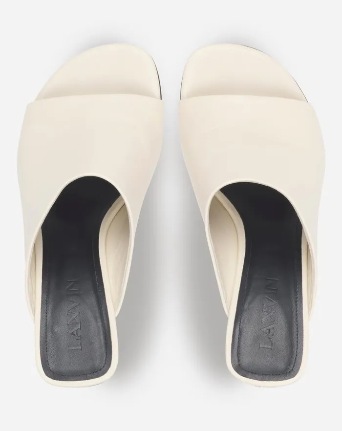 Women Lanvin Sandals and Mules Leather Sequence By Lanvin Mules Milk