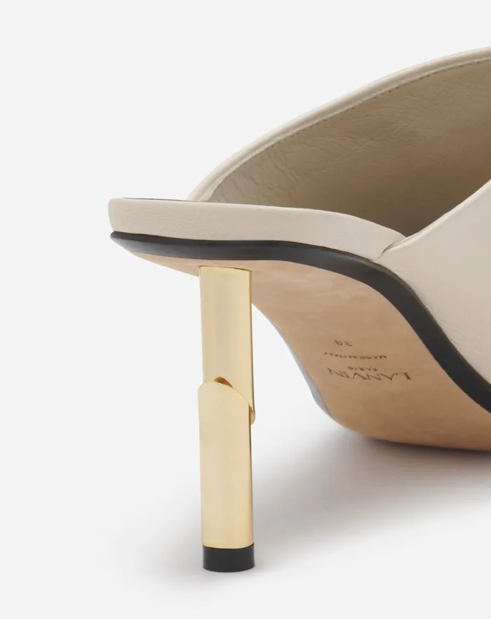 Women Lanvin Sandals and Mules Leather Sequence By Lanvin Mules Milk