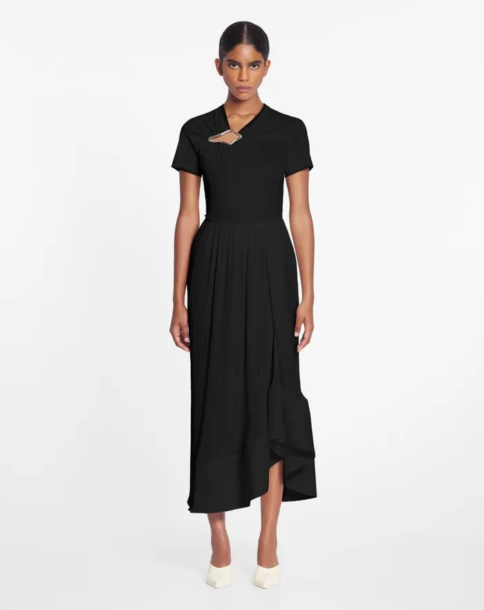 Women Lanvin Skirts and Shorts Pleated Midi Skirt Black Women Lanvin Skirts and Shorts Pleated Midi Skirt Black