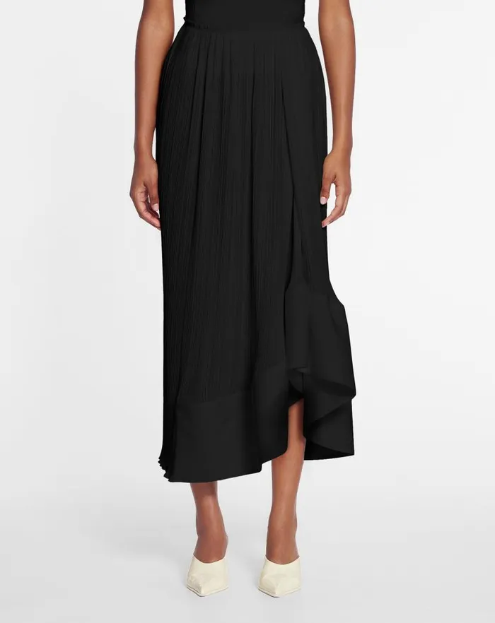 Women Lanvin Skirts and Shorts Pleated Midi Skirt Black Women Lanvin Skirts and Shorts Pleated Midi Skirt Black