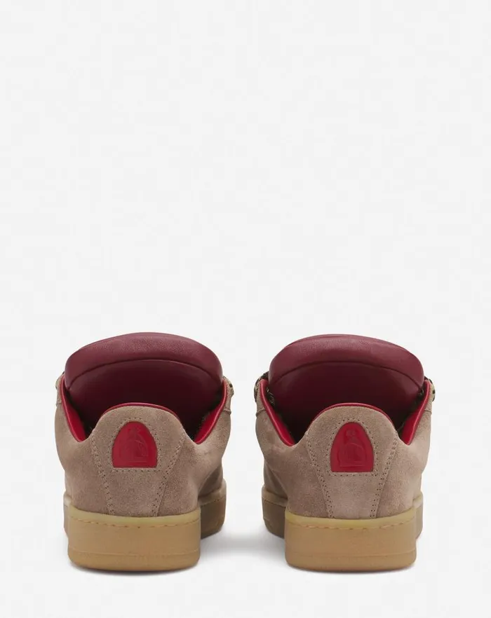 Women Lanvin Sneakers Lanvin X Future Hyper Curb Sneakers In Leather And Suede For Women Taupered Women Lanvin Sneakers Lanvin X Future Hyper Curb Sneakers In Leather And Suede For Women Taupered