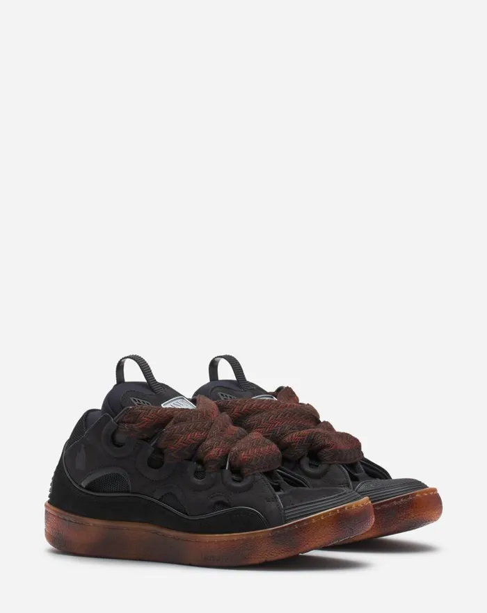 Women Lanvin Sneakers Leather Curb Sneakers Dark Brownbrown Women Lanvin Sneakers Leather Curb Sneakers Dark Brownbrown