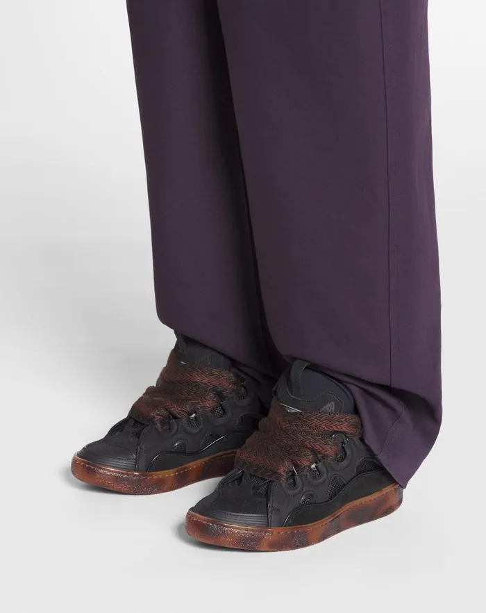 Women Lanvin Sneakers Leather Curb Sneakers Dark Brownbrown Women Lanvin Sneakers Leather Curb Sneakers Dark Brownbrown