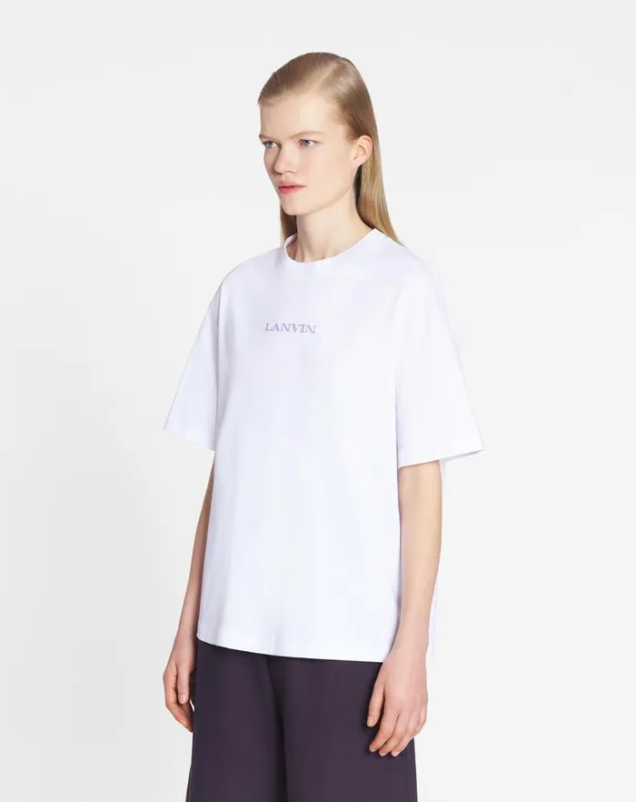 Women Lanvin TShirts and Sweatshirts Lanvin Embroidered Tshirt Optic White Women Lanvin TShirts and Sweatshirts Lanvin Embroidered Tshirt Optic White