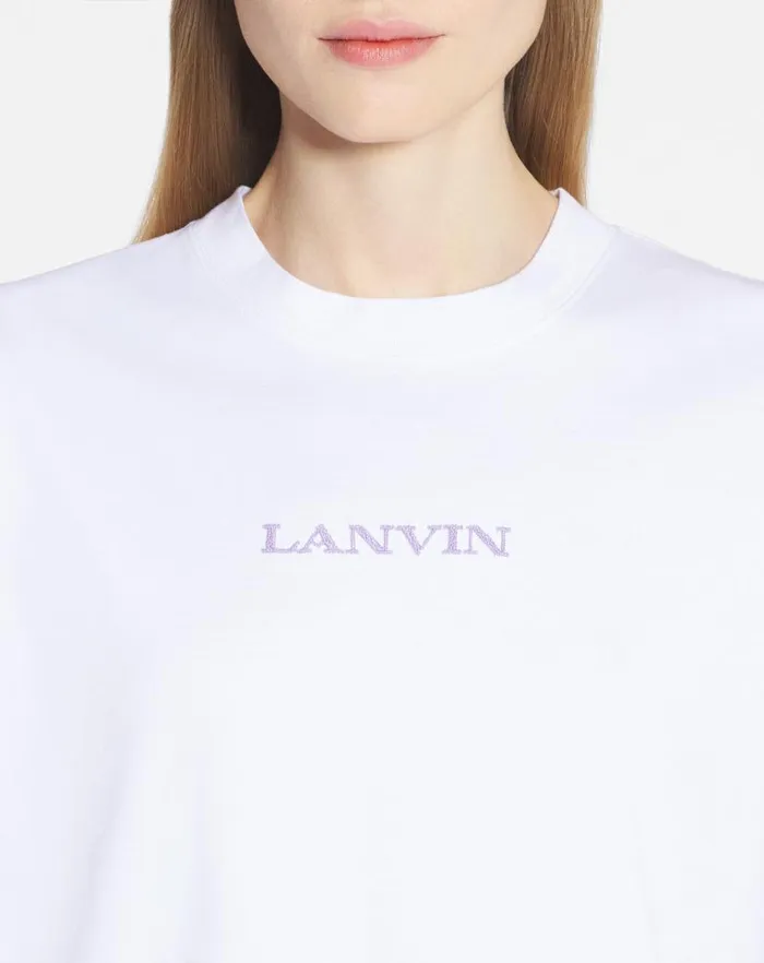 Women Lanvin TShirts and Sweatshirts Lanvin Embroidered Tshirt Optic White Women Lanvin TShirts and Sweatshirts Lanvin Embroidered Tshirt Optic White