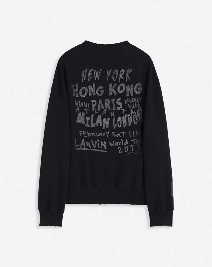 Women Lanvin TShirts and Sweatshirts Lanvin X Future Unisex Loosefit Printed Sweatshirt Black