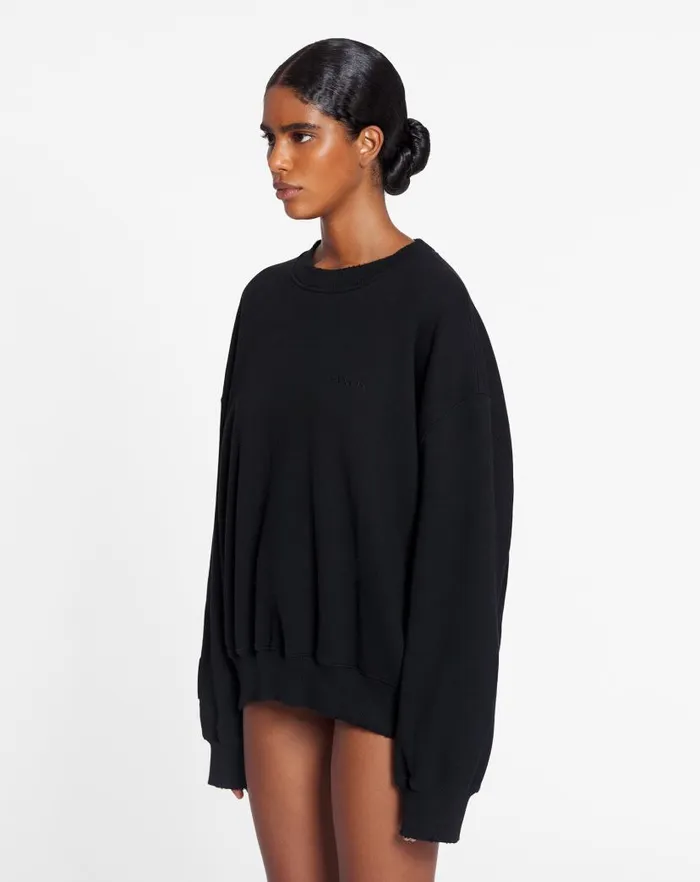 Women Lanvin TShirts and Sweatshirts Lanvin X Future Unisex Loosefit Printed Sweatshirt Black
