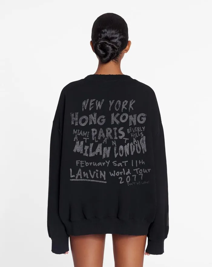 Women Lanvin TShirts and Sweatshirts Lanvin X Future Unisex Loosefit Printed Sweatshirt Black