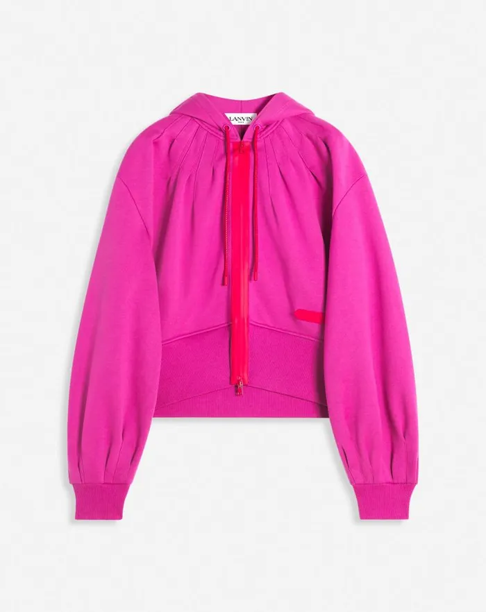 Women Lanvin TShirts and Sweatshirts Sportswear Zipped Hoodie Fuchsia