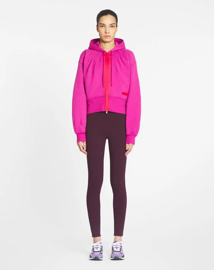 Women Lanvin TShirts and Sweatshirts Sportswear Zipped Hoodie Fuchsia