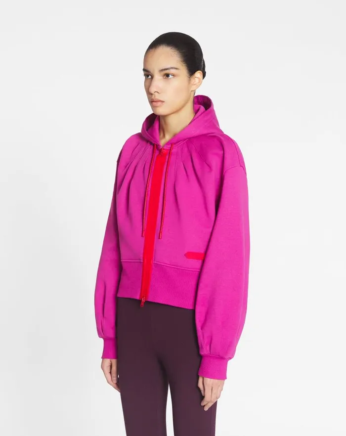 Women Lanvin TShirts and Sweatshirts Sportswear Zipped Hoodie Fuchsia