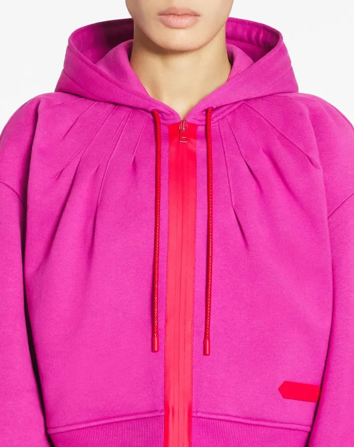 Women Lanvin TShirts and Sweatshirts Sportswear Zipped Hoodie Fuchsia