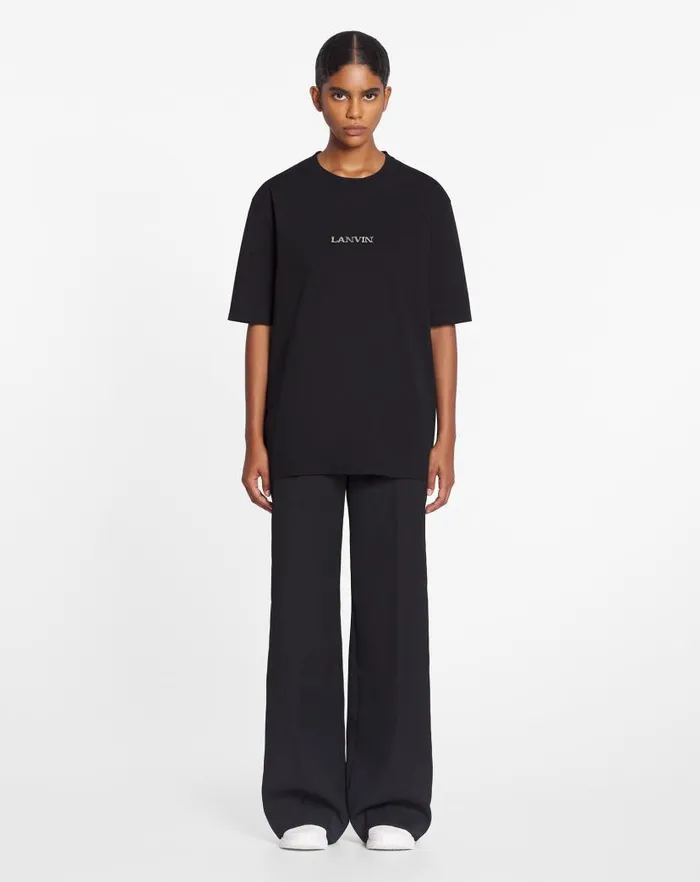 Women Lanvin TShirts and Sweatshirts Unisex Lanvin Logo Classic Tshirt Black