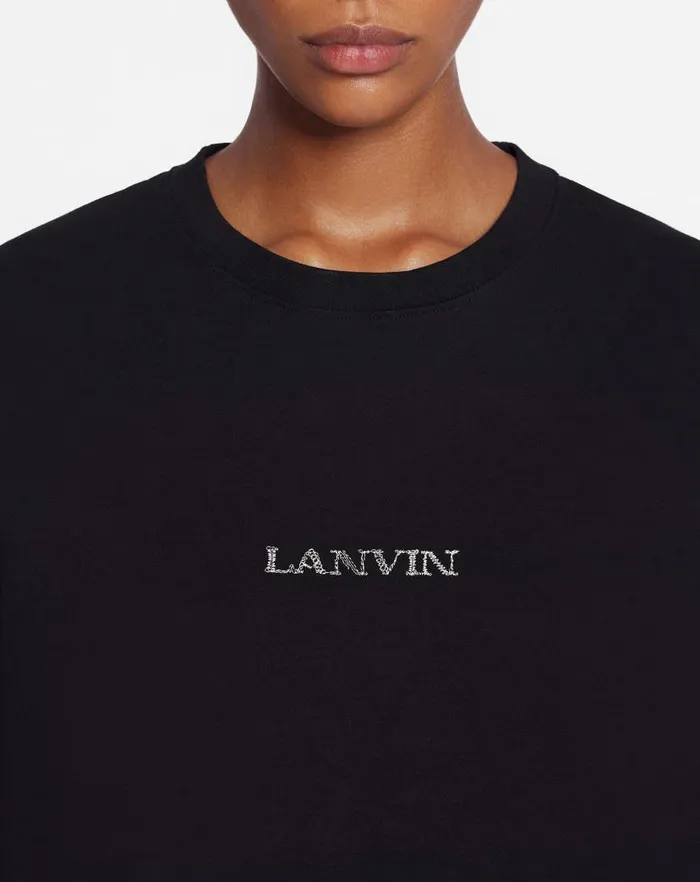Women Lanvin TShirts and Sweatshirts Unisex Lanvin Logo Classic Tshirt Black
