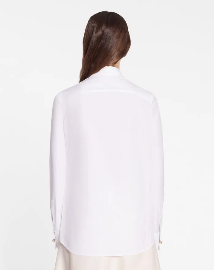 Women Lanvin Tops Long Sleeve Shirt In Poplin Optical White