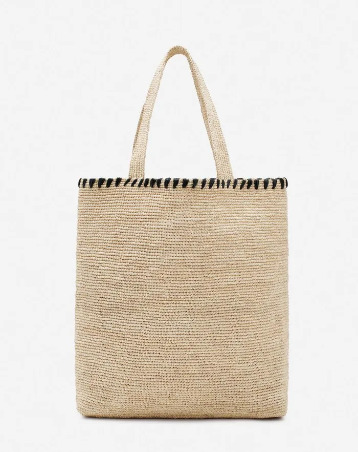 Women Lanvin Tote Bags and Top Handle Bags Lanvin Raffia Tote Bag Naturalblack