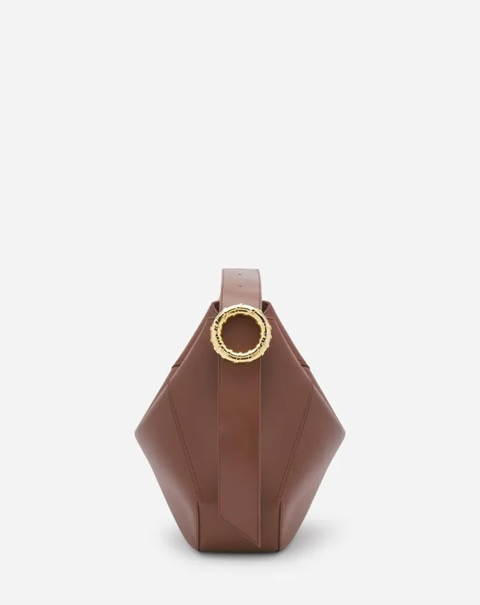 Women Lanvin Tote Bags and Top Handle Bags Leather Mlodie Hobo Bag Chestnut
