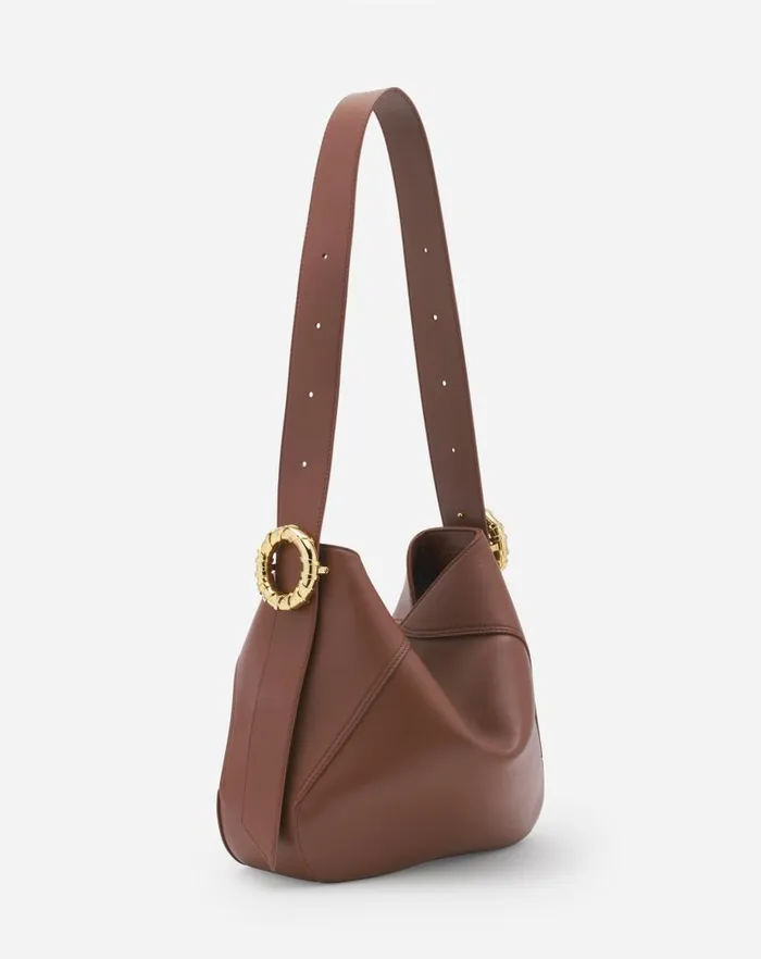 Women Lanvin Tote Bags and Top Handle Bags Leather Mlodie Hobo Bag Chestnut