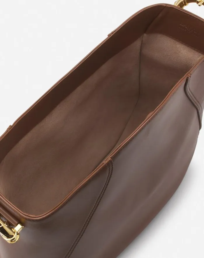 Women Lanvin Tote Bags and Top Handle Bags Leather Mlodie Hobo Bag Chestnut