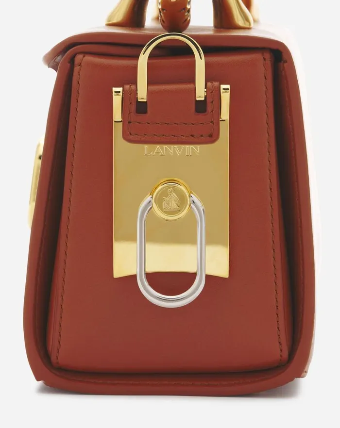 Women Lanvin Tote Bags and Top Handle Bags Medium Pencil Cat Leather Bag Tan
