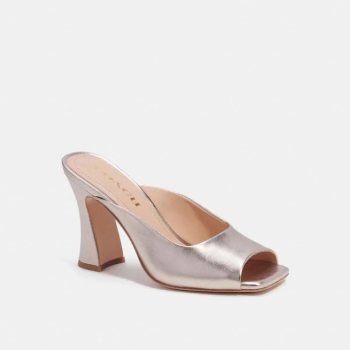 Women Laurence Sandal Platinum Champagne Coach Heels