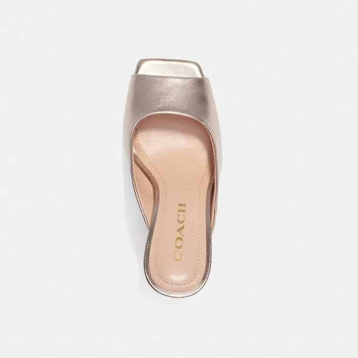 Women Laurence Sandal Platinum Champagne Coach Heels