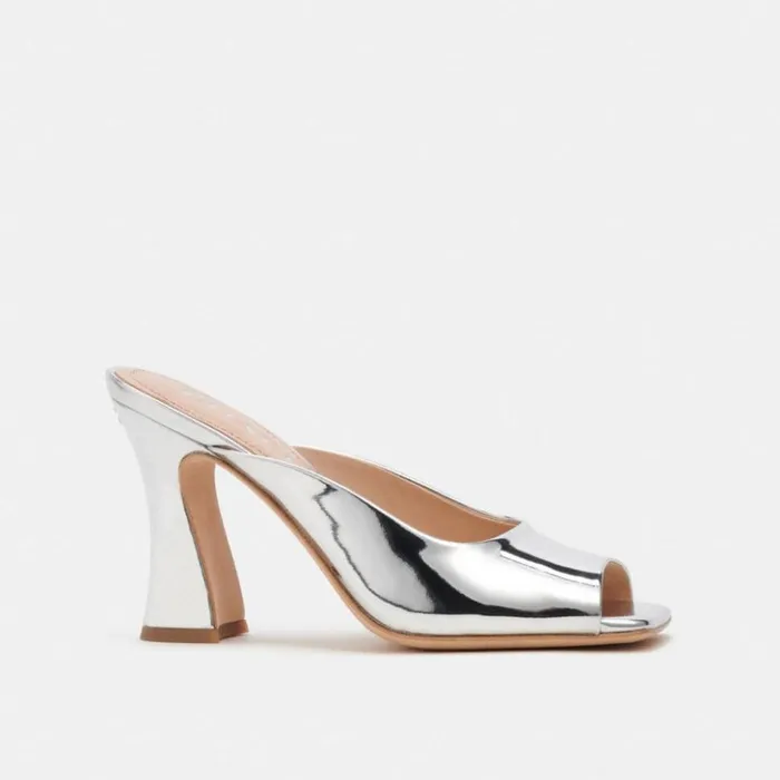 Women Laurence Sandal Silver Coach Heels