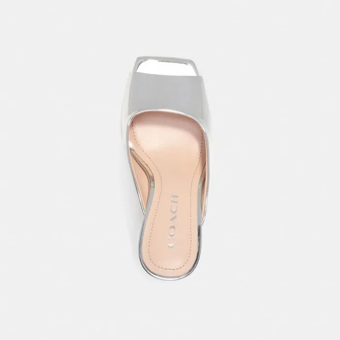 Women Laurence Sandal Silver Coach Heels