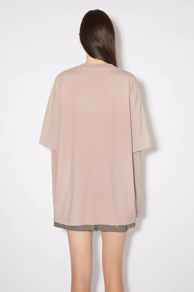 Women Layered Print Tshirt Dusty Pink Acne Studios Tshirts