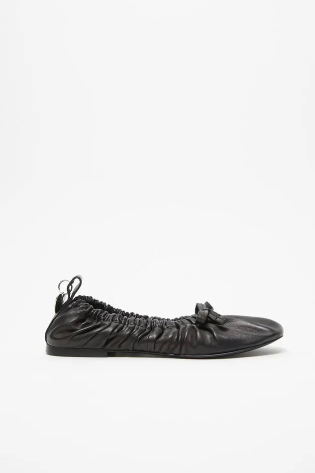 Women Leather Ballet Flat Black Acne Studios Shoes