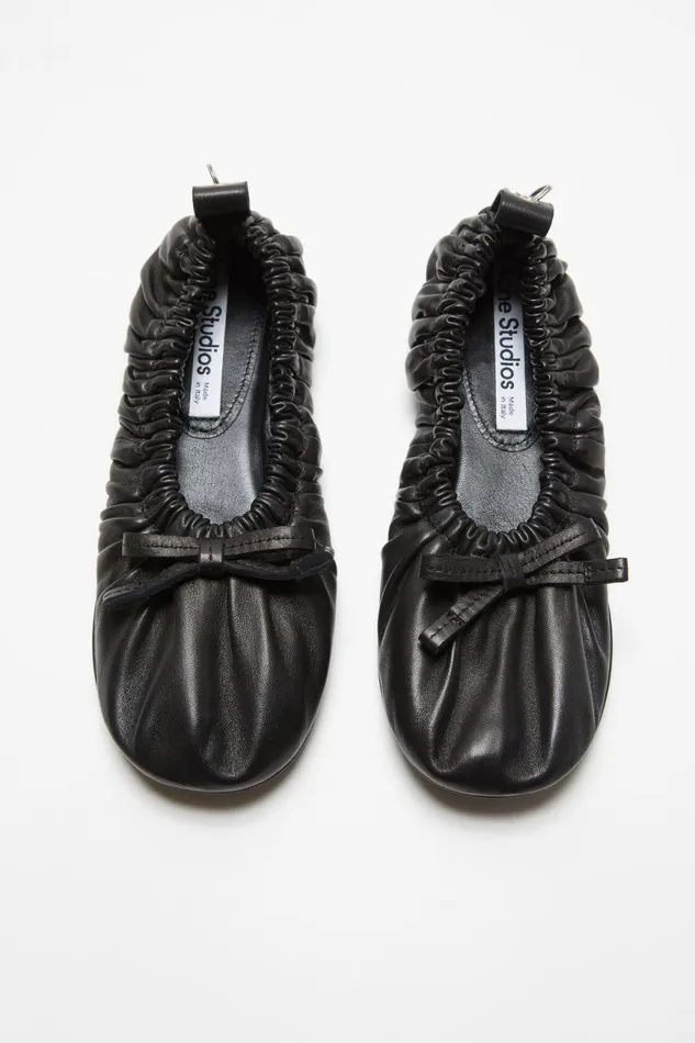 Women Leather Ballet Flat Black Acne Studios Shoes