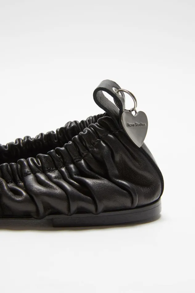 Women Leather Ballet Flat Black Acne Studios Shoes