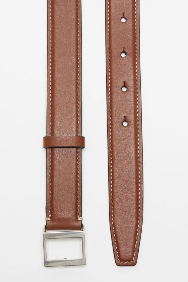 Women Leather Buckle Belt Brown Acne Studios Belts