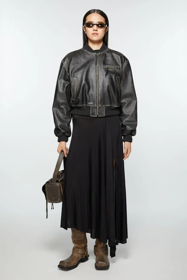 Women Leather Buckle Boots Greige Acne Studios Shoes