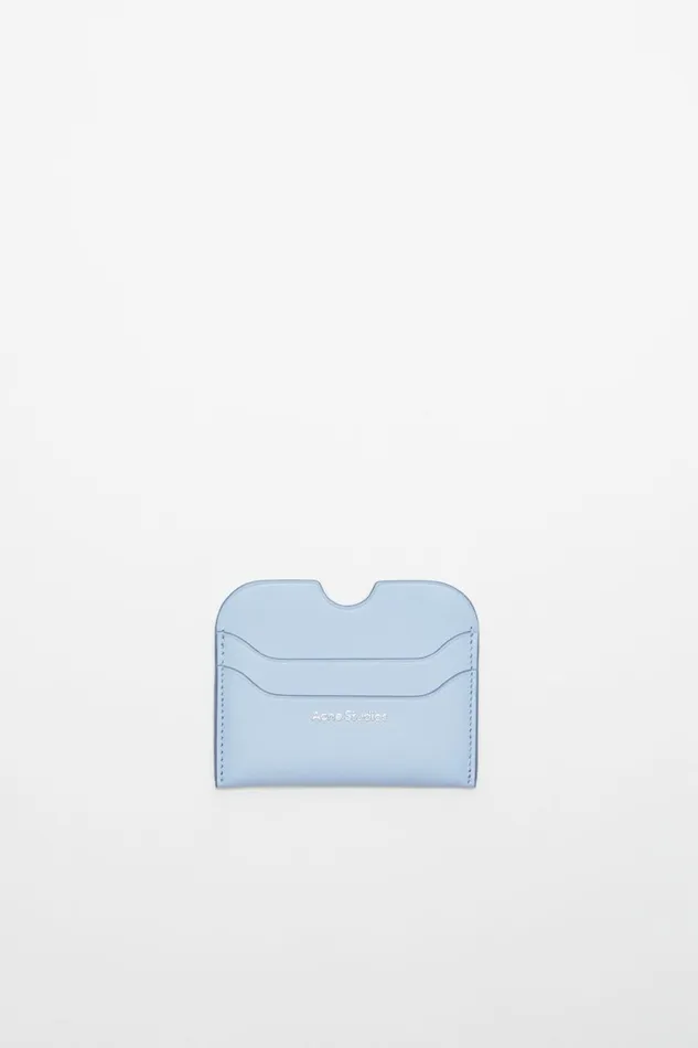 Women Leather Card Holder Baby Bluebrown Acne Studios Small Leather Goods