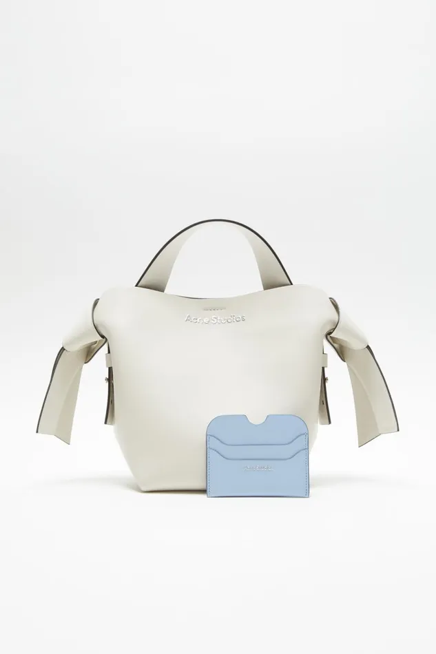 Women Leather Card Holder Baby Bluebrown Acne Studios Small Leather Goods