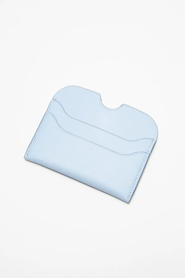 Women Leather Card Holder Baby Bluebrown Acne Studios Small Leather Goods