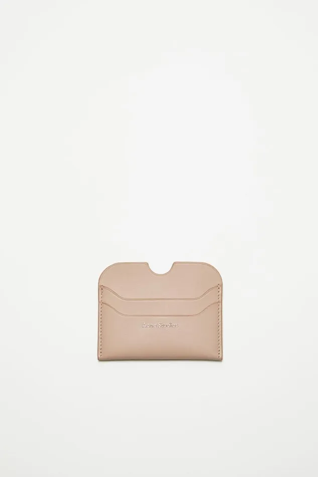 Women Leather Card Holder Taupe Beige Acne Studios Small Leather Goods
